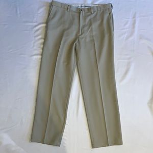 [Haggar] - Men’s Cool 18 Flat Front Pant - Beige